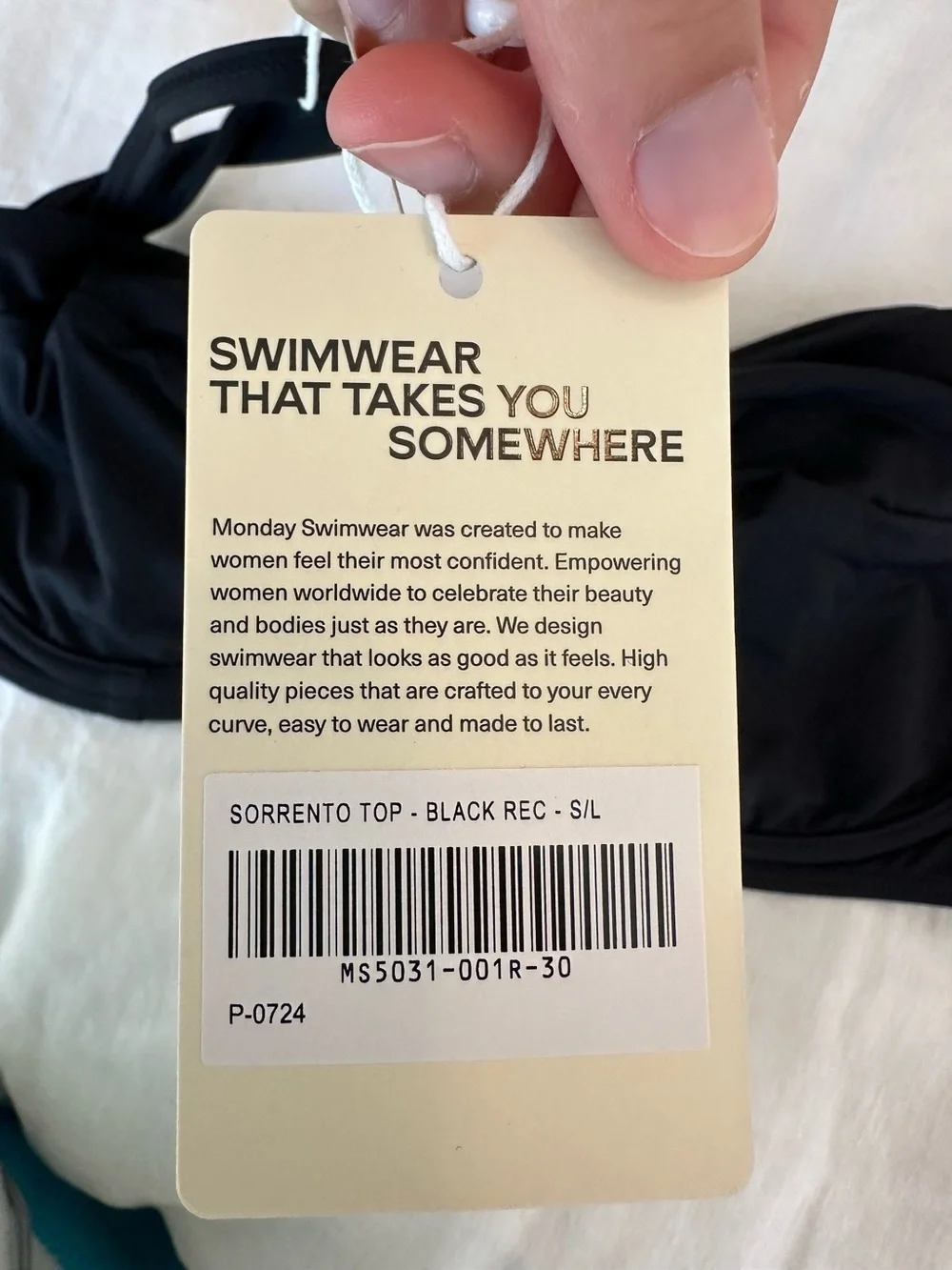 NWT Monday Swimwear Black Underwire Sorrento Bikini Top